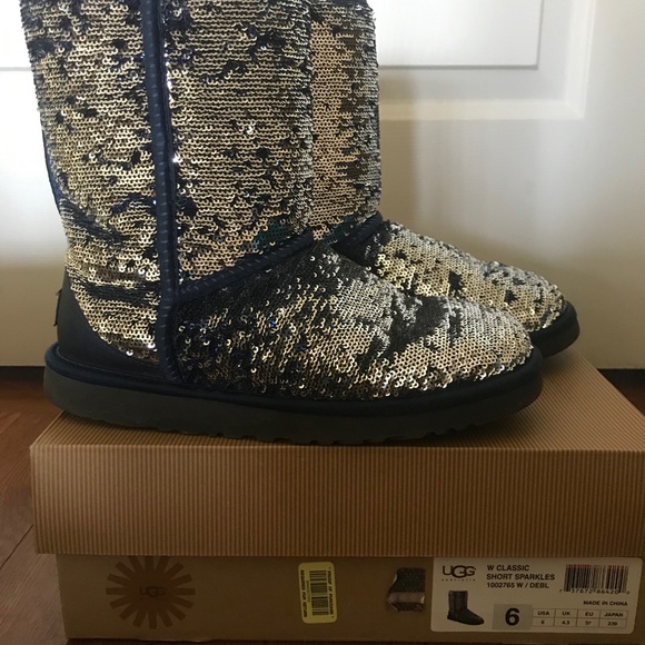 UGG classic short sparkles size 6 - Picture 2 of 6